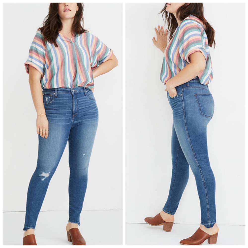 Madewell 10” Drop Step Hem High Waist Jeans Plus 24 New With Tags